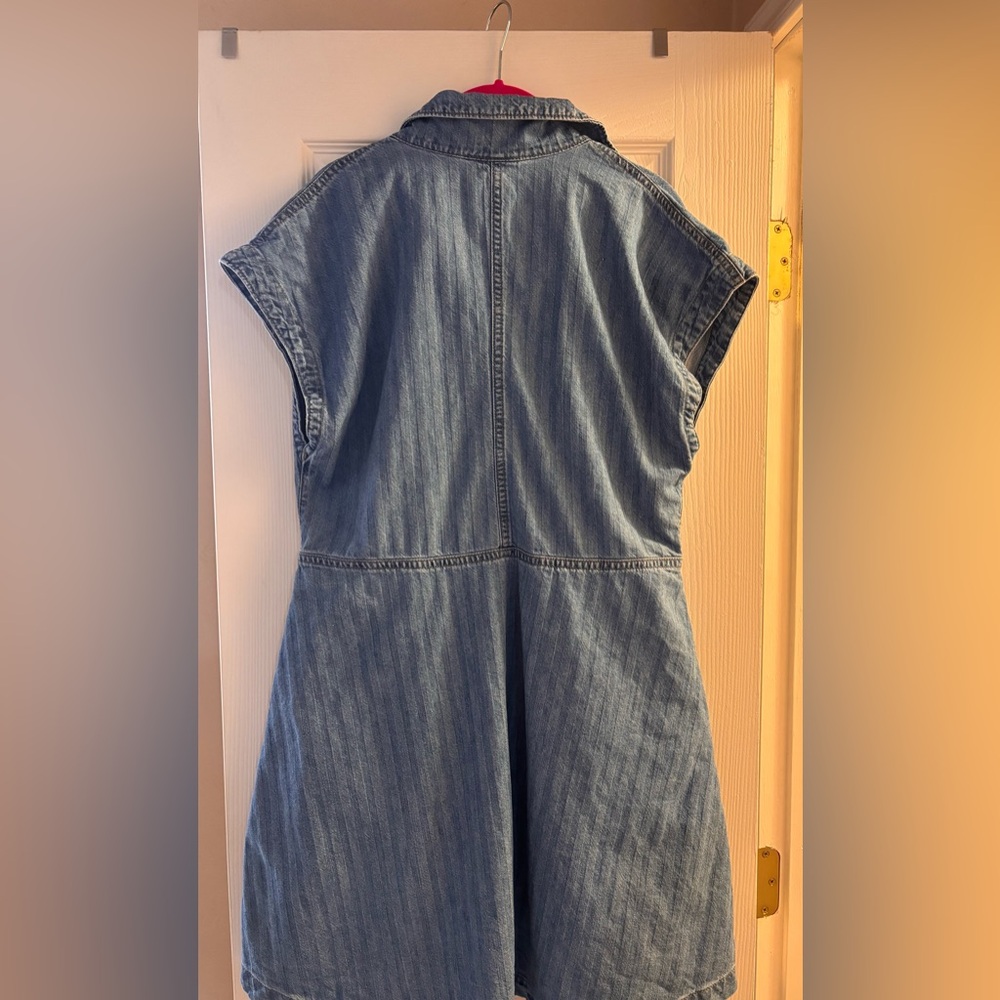 Universal Thread Blue Denim Silver Buttons Mini Dress - Picture 2 of 5